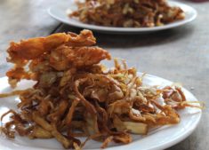 street food in cambodia during a ccling tour in siem reap