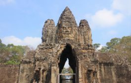 Angkor Thom situated near the Angkor wat temple of cambodia 