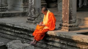 A monk at the Angkor complex