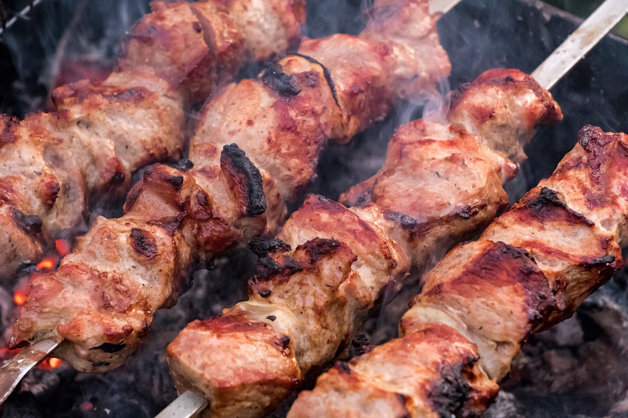 Grilled chicken and pork skewers - Filipino sreet food